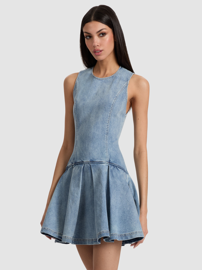 ADLEY DROP WAIST DRESS - ANABELL BLUE image 3 - Alice And Olivia