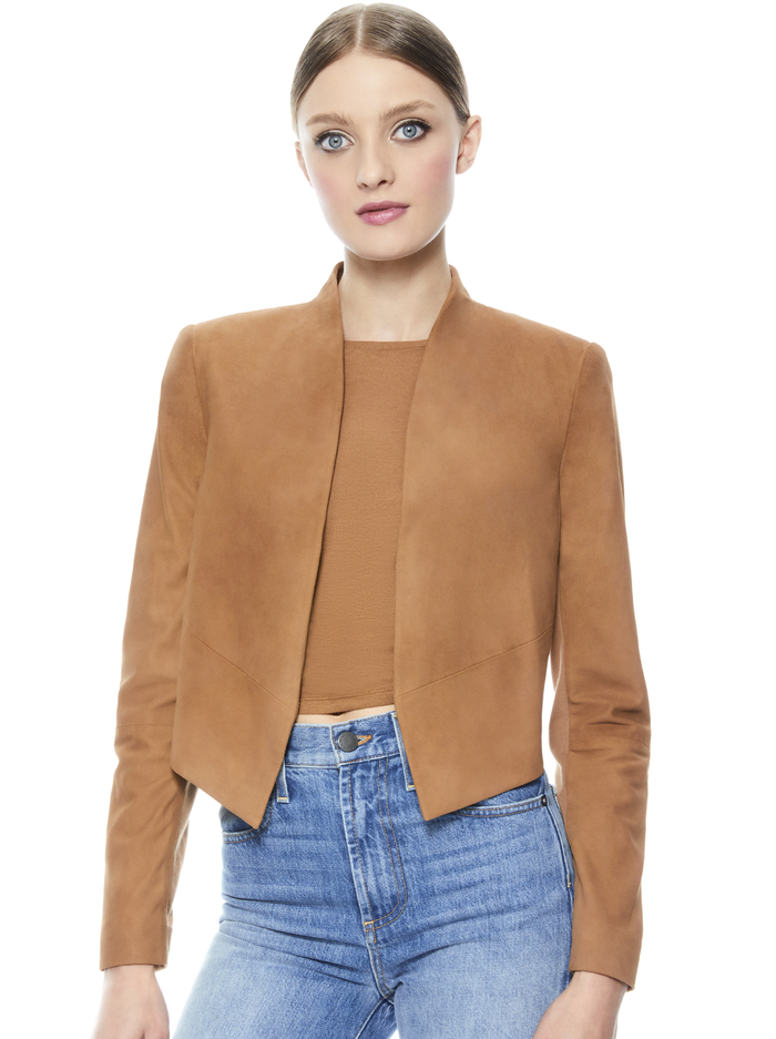 HARVEY SUEDE JACKET - CAMEL image 1 - Alice And Olivia