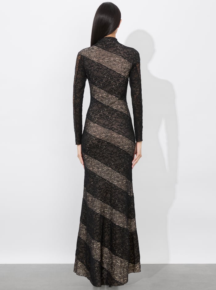DELORA LACE PANELED DRESS - BLACK image 2 - Alice And Olivia