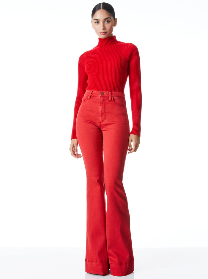 BEAUTIFUL HIGH RISE BELL - BRIGHT POPPY image 2 - Alice And Olivia