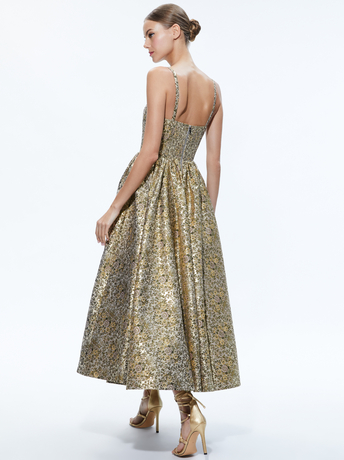 CHAMPAGNE MULTI-FAY MIDI DRESS