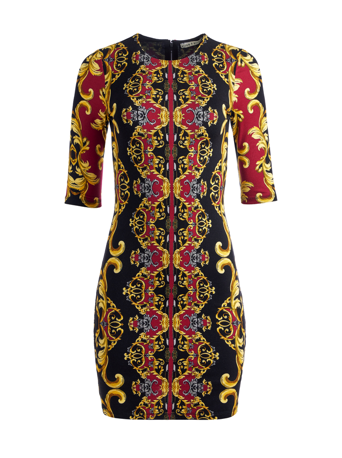 DELORA FITTED CREW NECK DRESS - REGAL ROMANCE BORDEAUX image 1 - Alice And Olivia