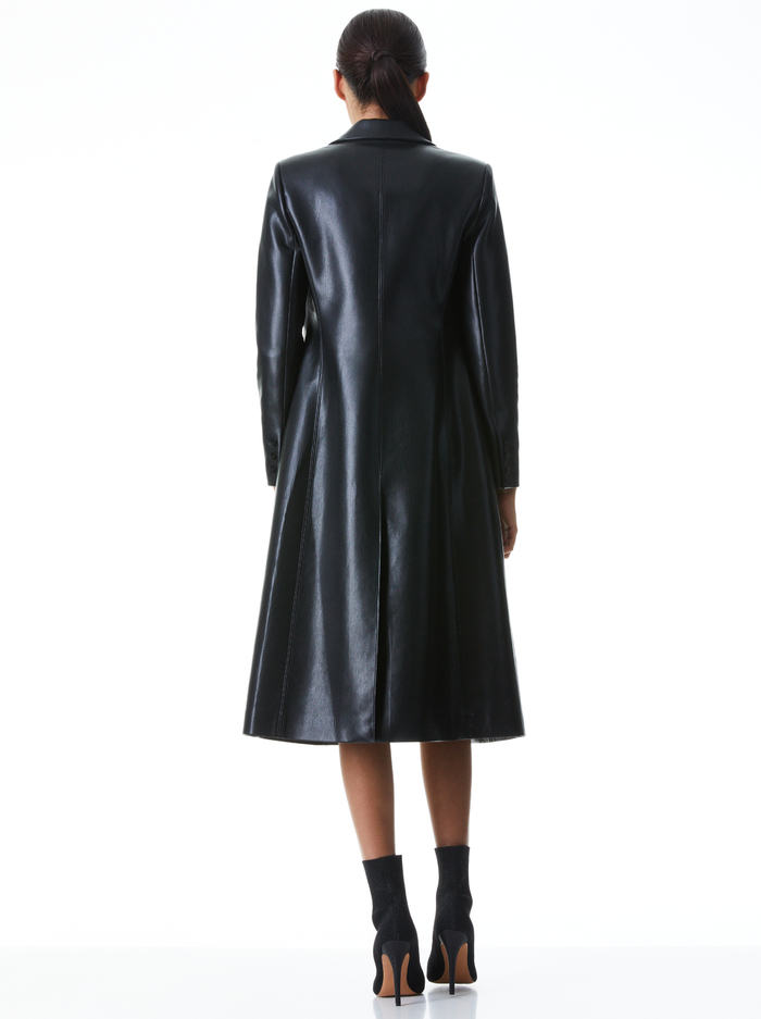 MACEY VEGAN LEATHER LONG BLAZER - BLACK image 1 - ALICE + OLIVIA