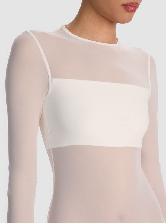 OFF WHITE-BANDEAU LONG SLEEVE BODYSUIT