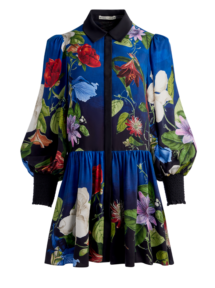 BERTHA BLOUSON SLEEVE MINI DRESS - LUNCH DATE image 5 - Alice And Olivia
