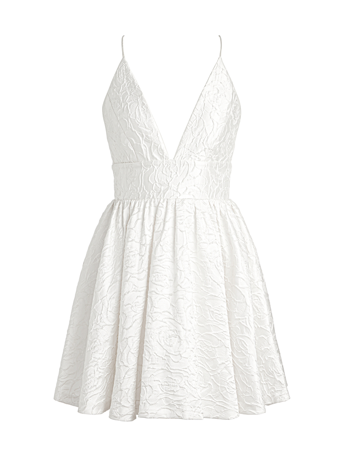 ELLAMAE DEEP V-NECK DRESS - OFF WHITE image 5 - Alice And Olivia