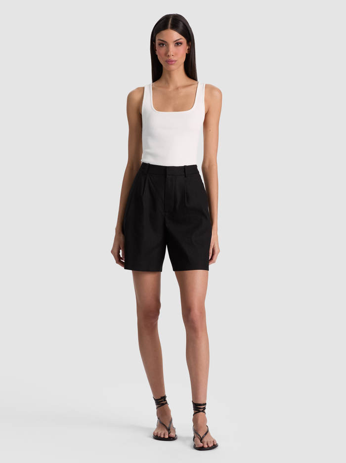 CONRY LINEN BERMUDA SHORT - BLACK image 1 - ALICE + OLIVIA