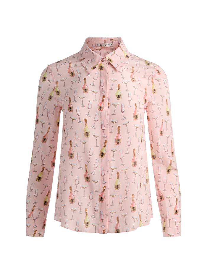 WILLA SILK BLOUSE - CHAMPAGNE POP image 5 - ALICE + OLIVIA