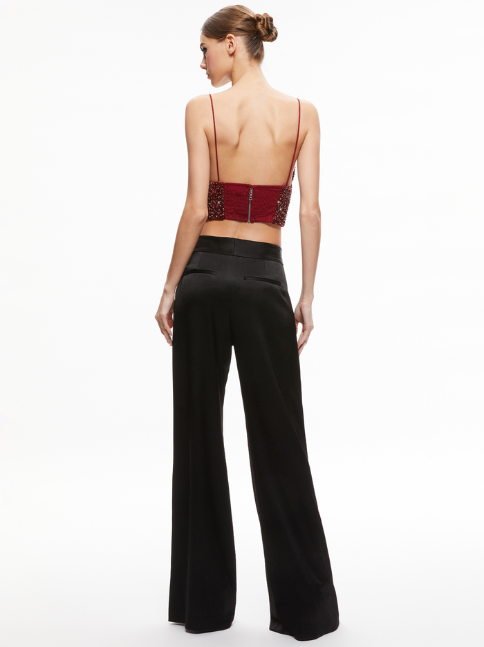 CARLI CRYSTAL EMBELLISHED BRA TOP - BORDEAUX image 1 - Alice And Olivia