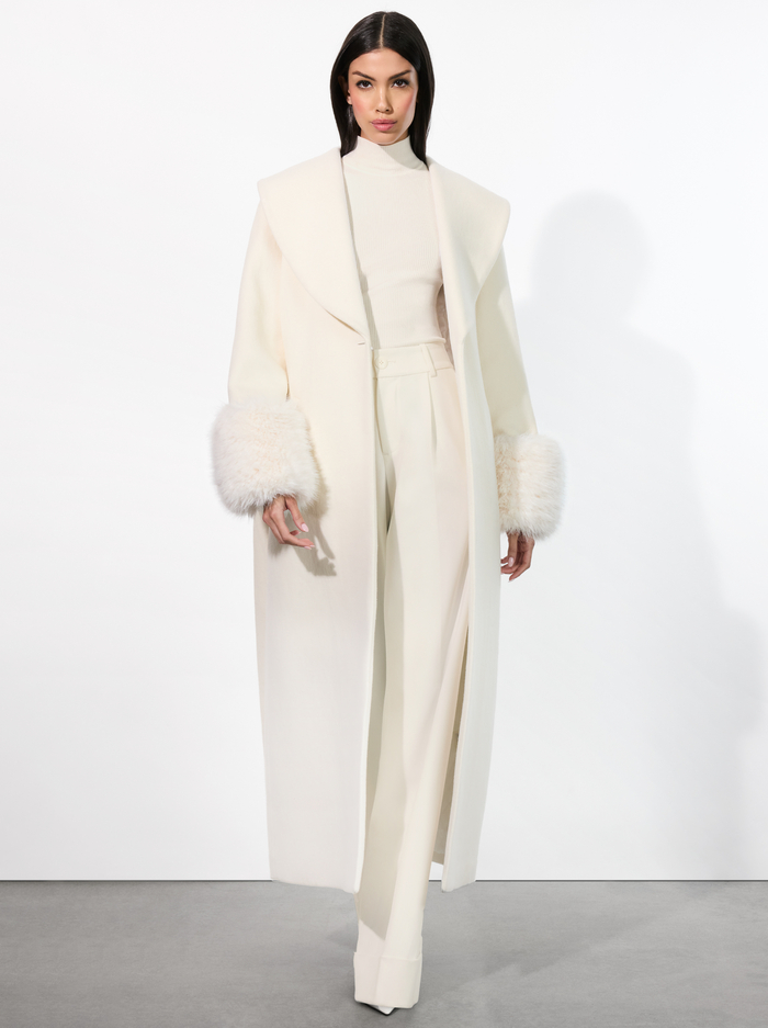 MARCELENE MAXI COAT - OFF WHITE - Alice And Olivia