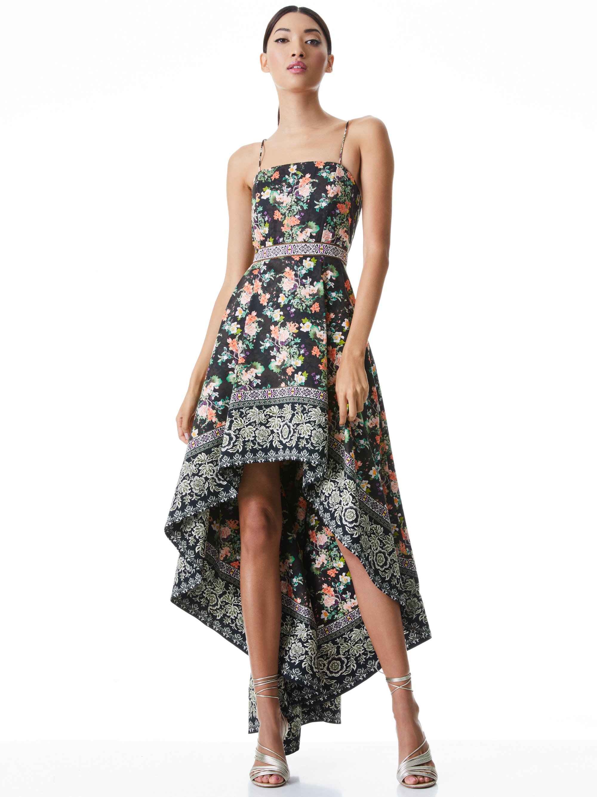 Florence High Low Gown In Dream Castle Multi | Alice And Olivia