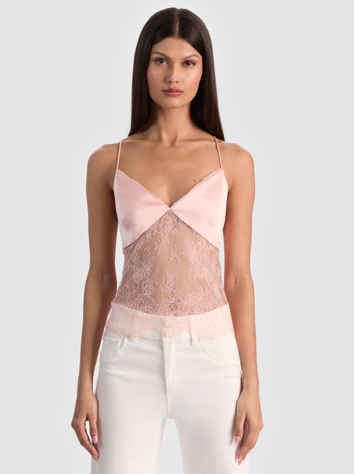 JULIETTA LACE TANK - ENGLISH ROSE - ALICE + OLIVIA
