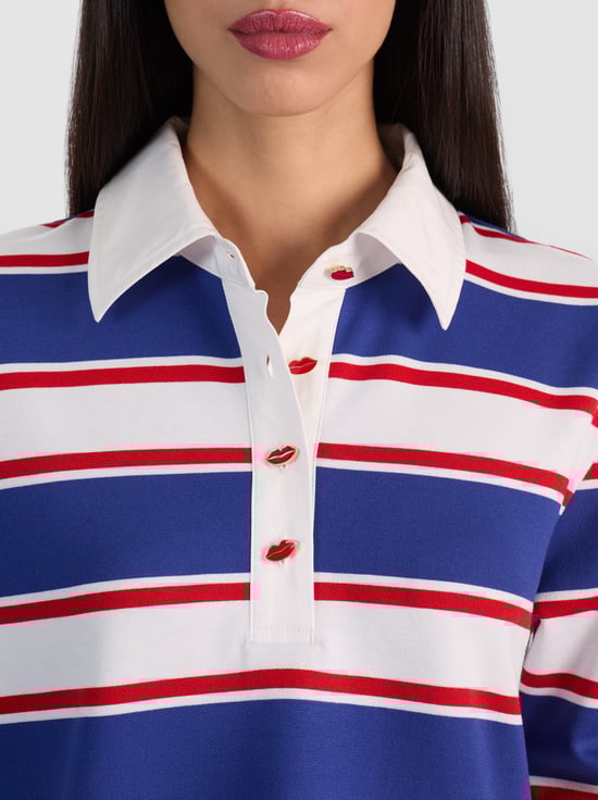 AMERICANA STRIPE-LYLE RUGBY POLO TOP