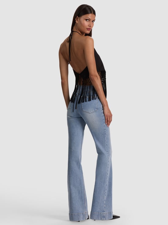 BLACK-GRETA HANDKERCHIEF FRINGE TOP