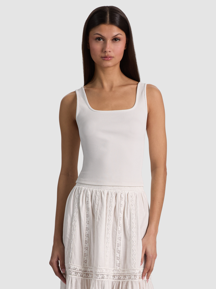 DARYN RIBBED TANK - OFF WHITE - ALICE + OLIVIA
