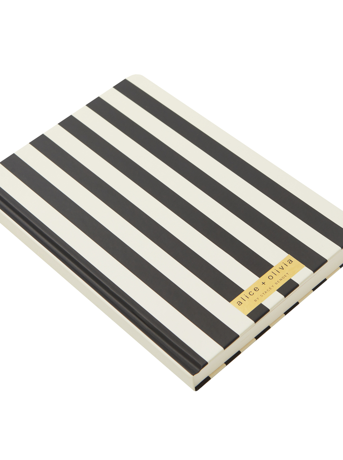 A+O X FABFITFUN JOURNAL - POSITANO STRIPE SM BLACK image 1 - Alice And Olivia