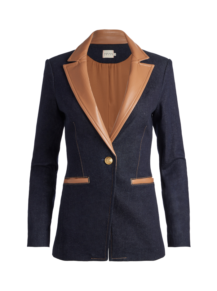 BREANN FITTED BLAZER - DARK RINSE image 5 - Alice And Olivia