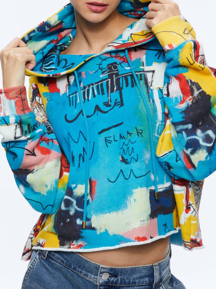 A+O X BASQUIAT SUNNY CROPPED HOODIE - UNTITLED image 3 - Alice And Olivia