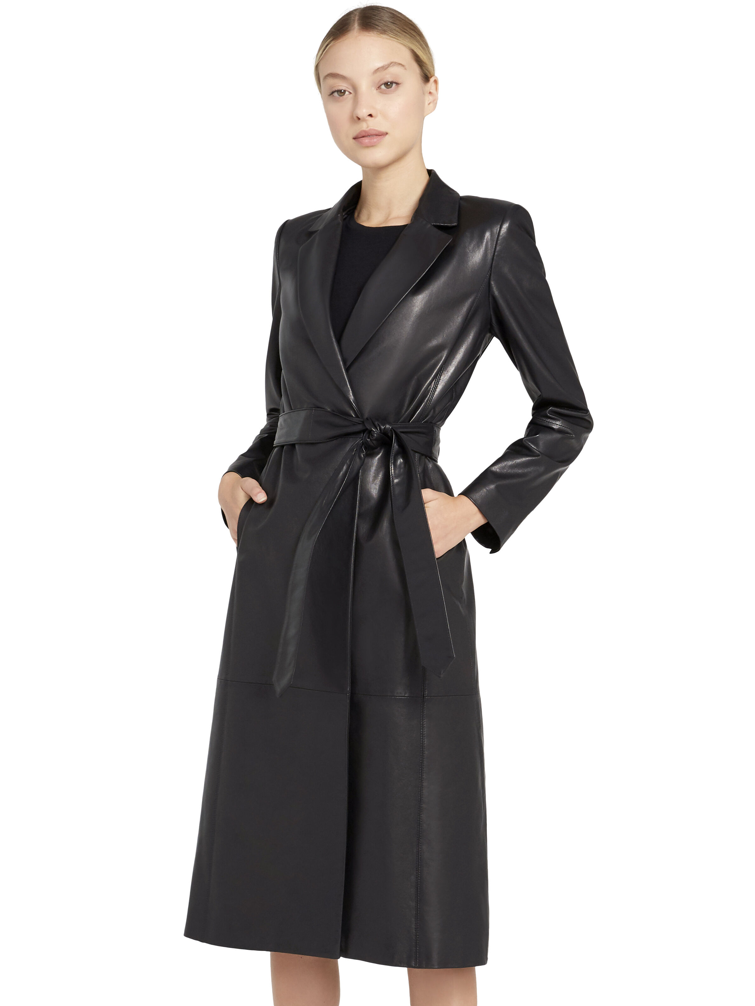 leather wrap coat