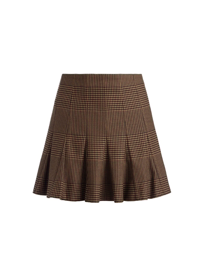 ZONA MINI SKIRT - CAMEL/BLACK image 5 - Alice And Olivia
