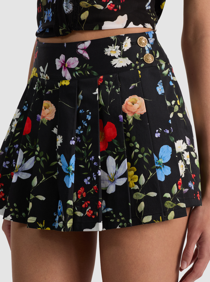 NOAH PLEATED MINI SKORT - TWISTING VINES BLACK image 3 - ALICE + OLIVIA