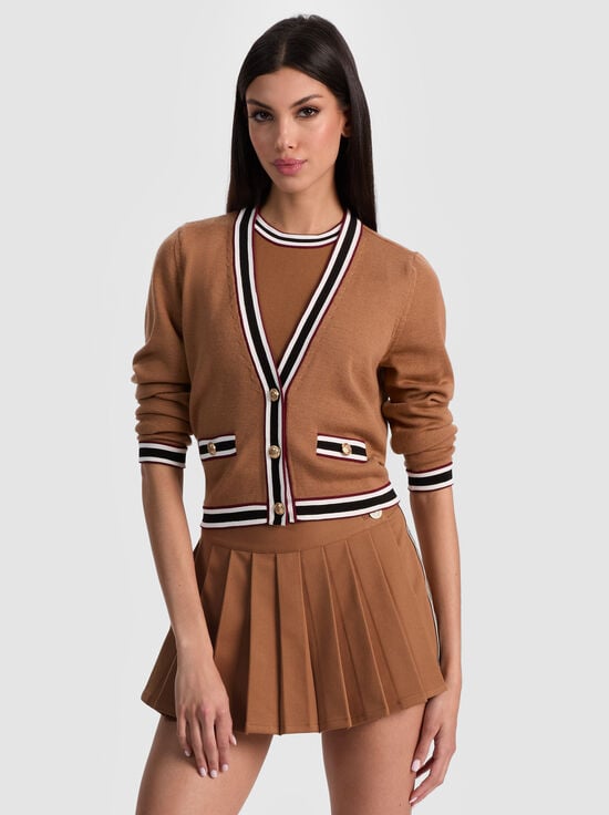 TAN MULTI-KINGSLEY CARDIGAN