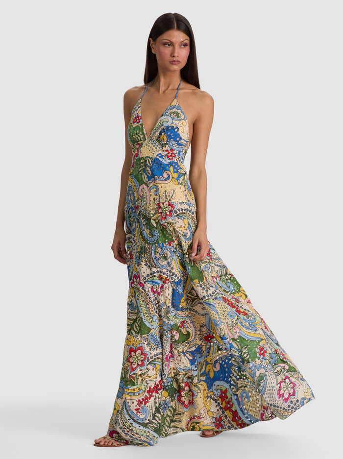 KAROLINA TIERED MAXI DRESS - HEAT WAVE image 5 - ALICE + OLIVIA