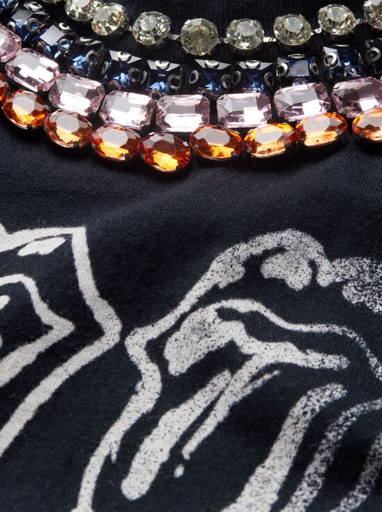 BLACK/MULTI-MAXIE EMBELLISHED BAND TEE