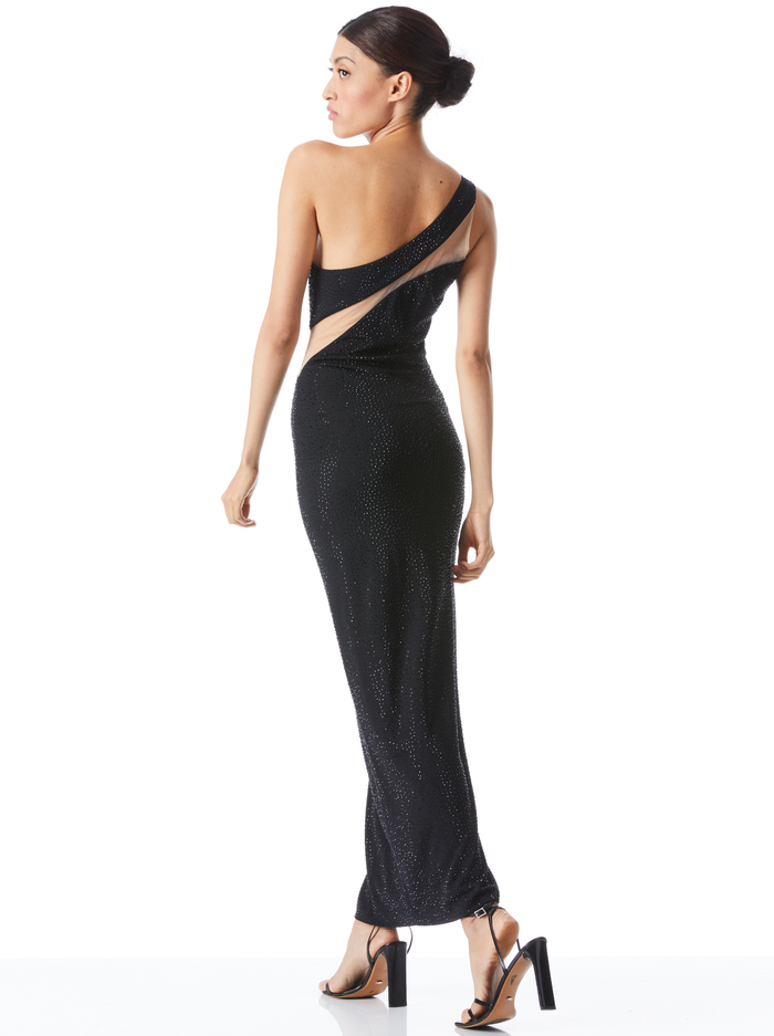 MERCEDES ONE SHOULDER DRESS - BLACK image 1 - Alice And Olivia