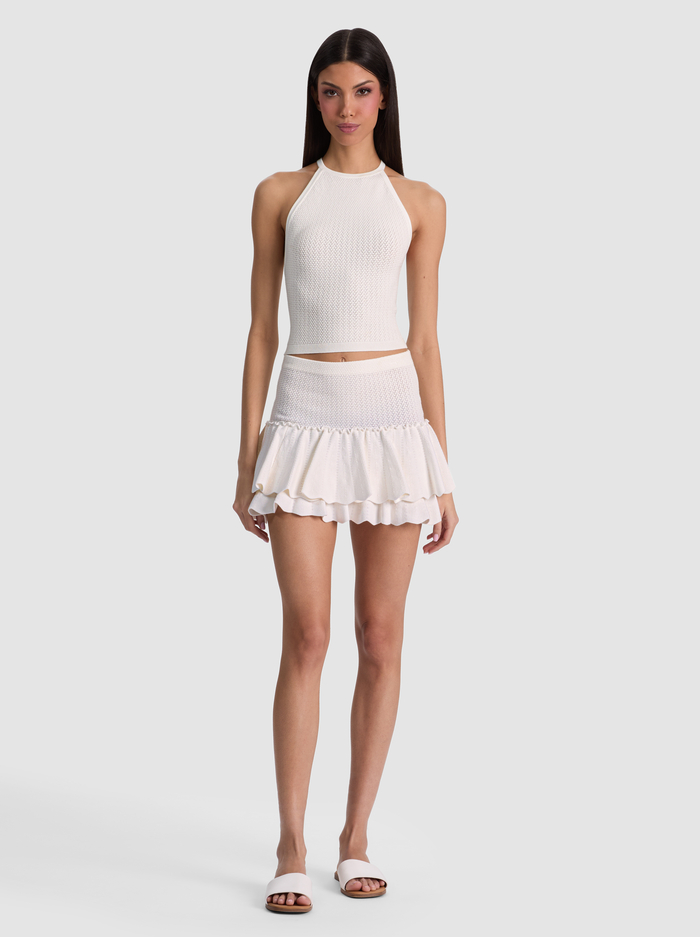 SIYA POINTELLE SKIRT - SOFT WHITE image 1 - ALICE + OLIVIA