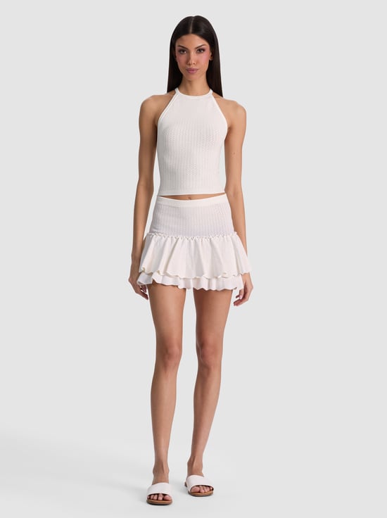 SOFT WHITE-SIYA POINTELLE SKIRT