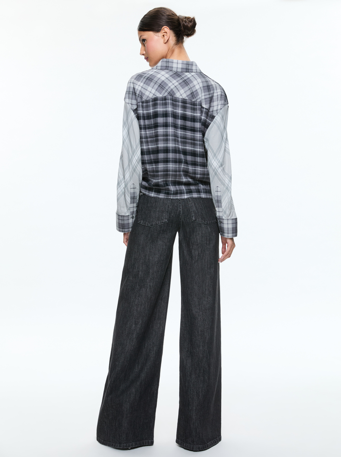 CLIFTON PLAID BUTTON DOWN - MIXED PLAID image 2 - Alice And Olivia