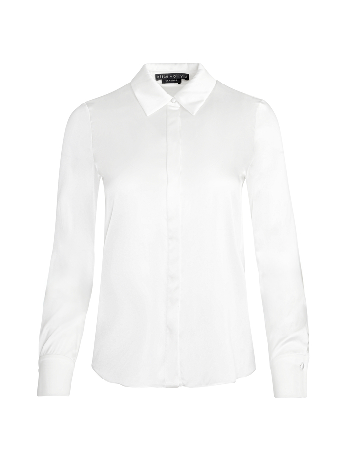 BRADY SILK BLOUSE - OFF WHITE image 5 - Alice And Olivia