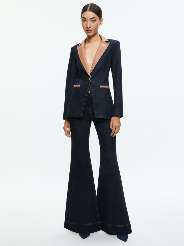 BREANN FITTED BLAZER - DARK RINSE image 4 - Alice And Olivia