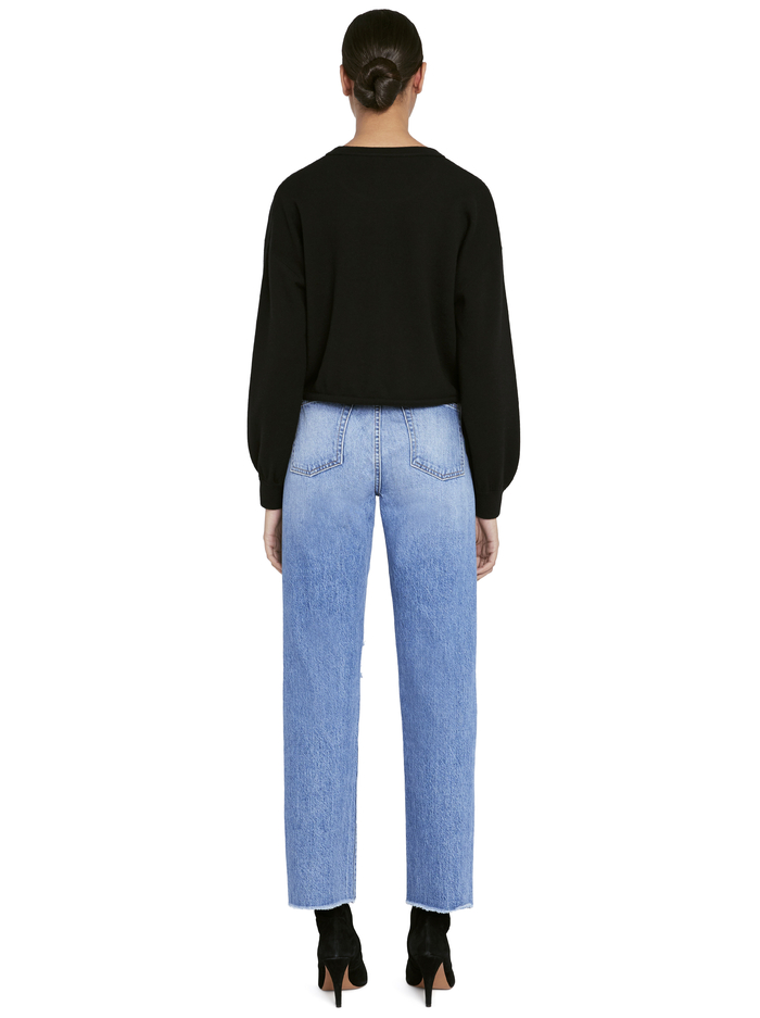 BERNETTA PULLOVER WITH DRAWSTRING - BLACK image 1 - ALICE + OLIVIA