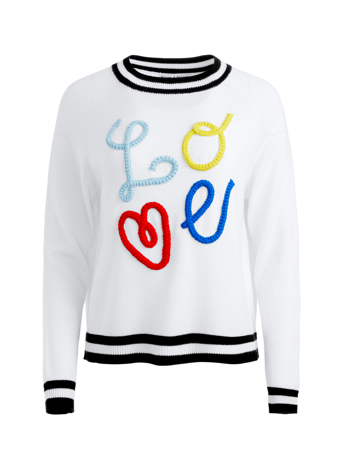 ALBINA LOVE PULLOVER - SOFT WHITE/BLACK image 4 - Alice And Olivia