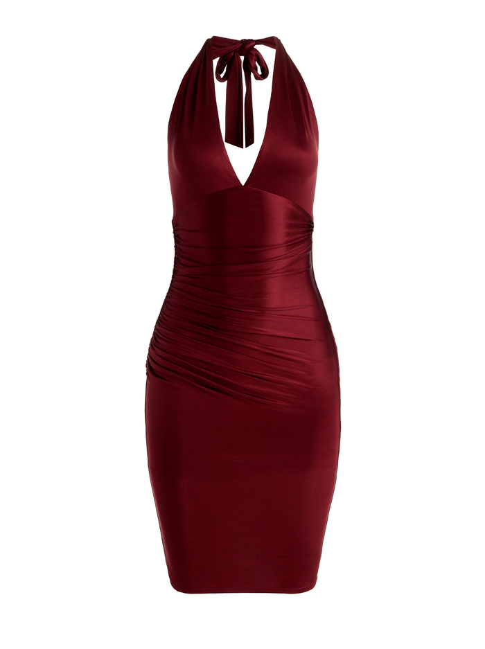 ROMY DRAPED MIDI DRESS - OXBLOOD image 5 - Alice And Olivia
