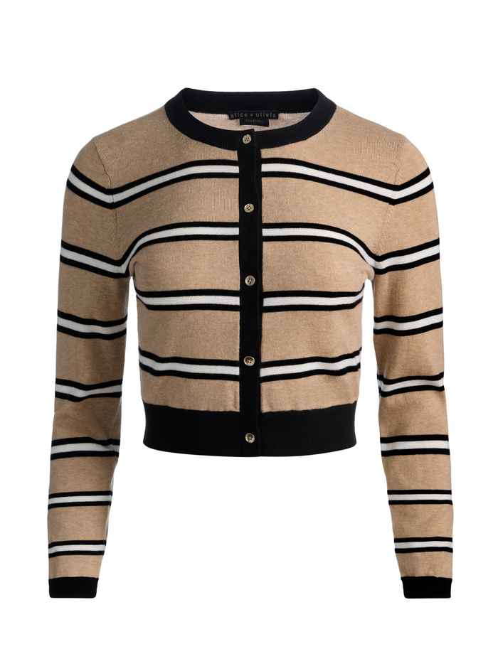 DOLLIE STRIPED CARDIGAN - BEACH DAY STRIPE SM image 5 - ALICE + OLIVIA
