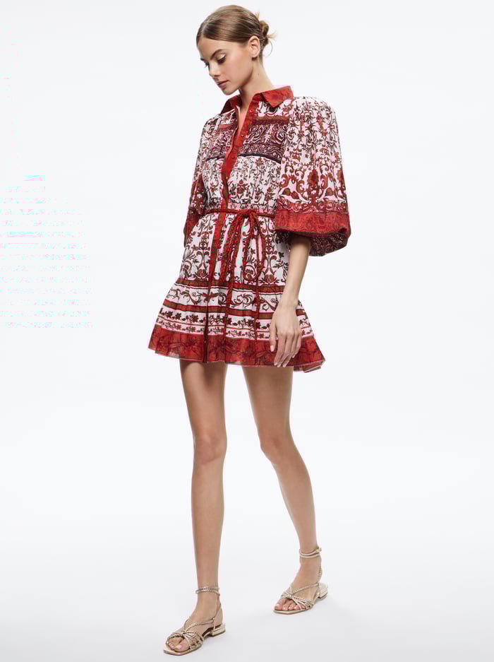 TIFFIE PUFF SLEEVE MINI DRESS - FATAL ATTRACTION OFF WHITE image 4 - Alice And Olivia