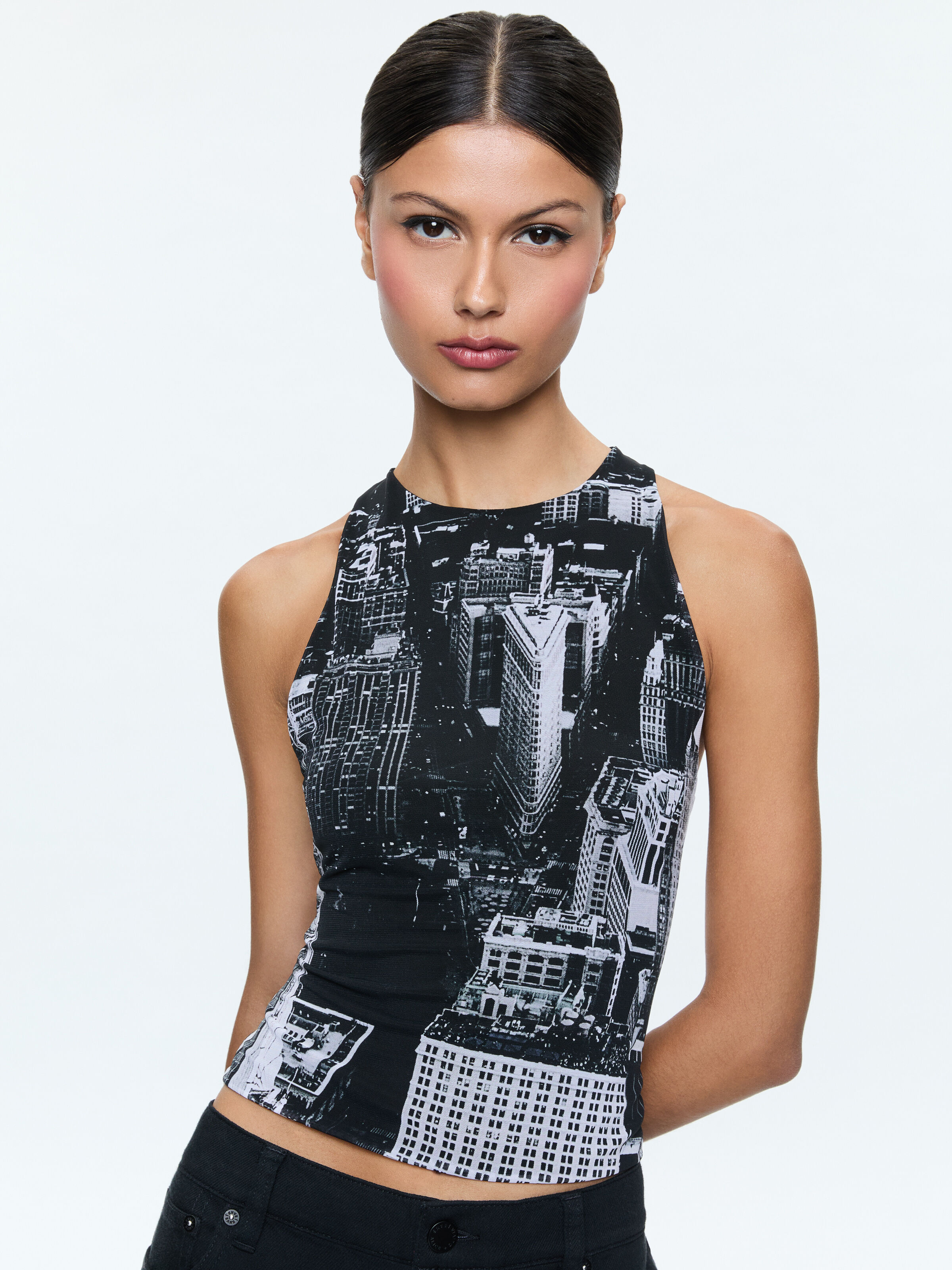 Pania Cropped Tank In Cityscape | Alice + Olivia