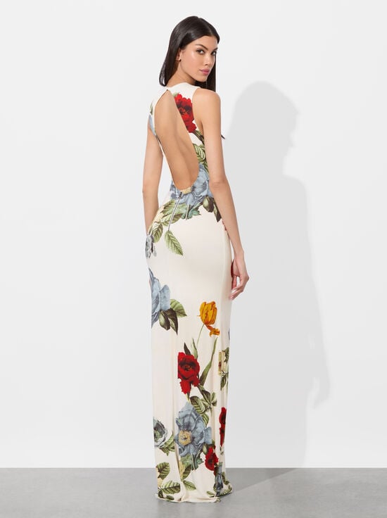 PROVENCE FLORAL LG-DELORA OPEN BACK MAXI DRESS