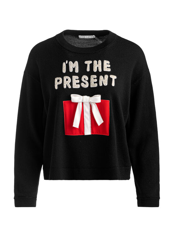 BLACK MULTI-PERRY PRESENT PULLOVER