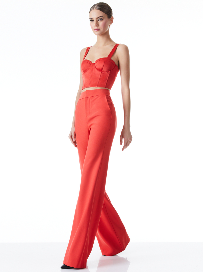 JEANNA BUSTIER CROPPED TOP - BRIGHT POPPY image 4 - Alice And Olivia
