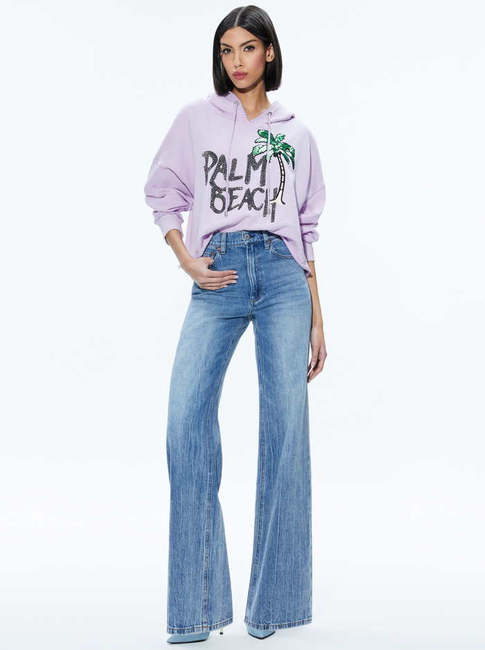SUNNY BOXY CROPPED HOODIE - LAVENDER image 2 - Alice And Olivia