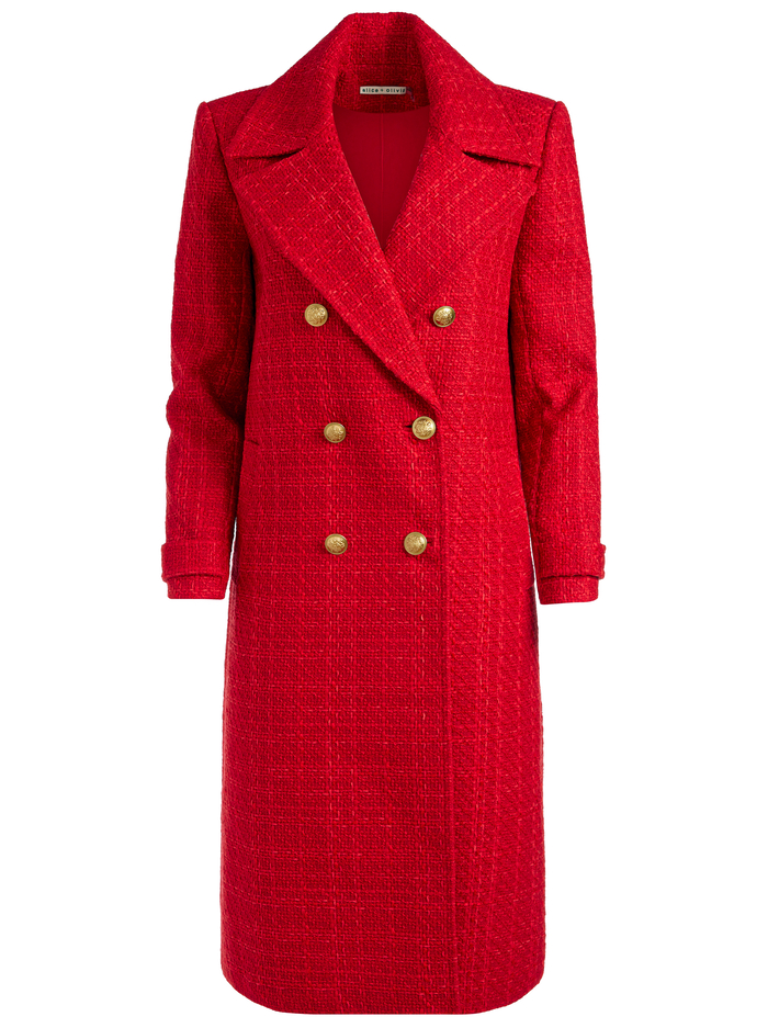 NICHOLAS DOUBLE BREASTED COAT - BRIGHT RUBY image 5 - Alice And Olivia