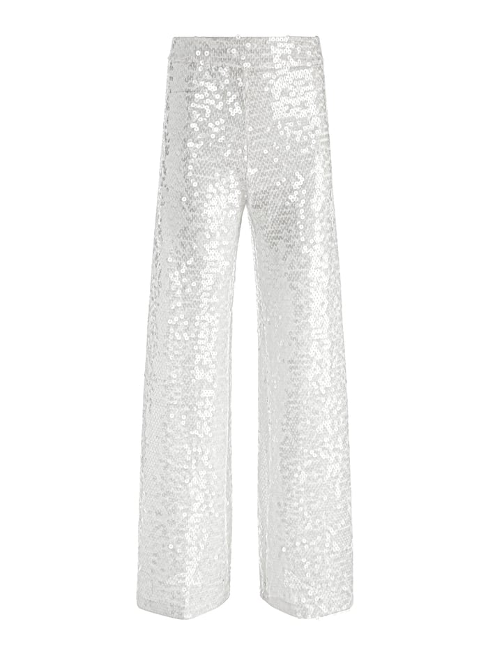 ATHENA SEQUIN PANT - OFF WHITE/CLEAR image 5 - Alice And Olivia