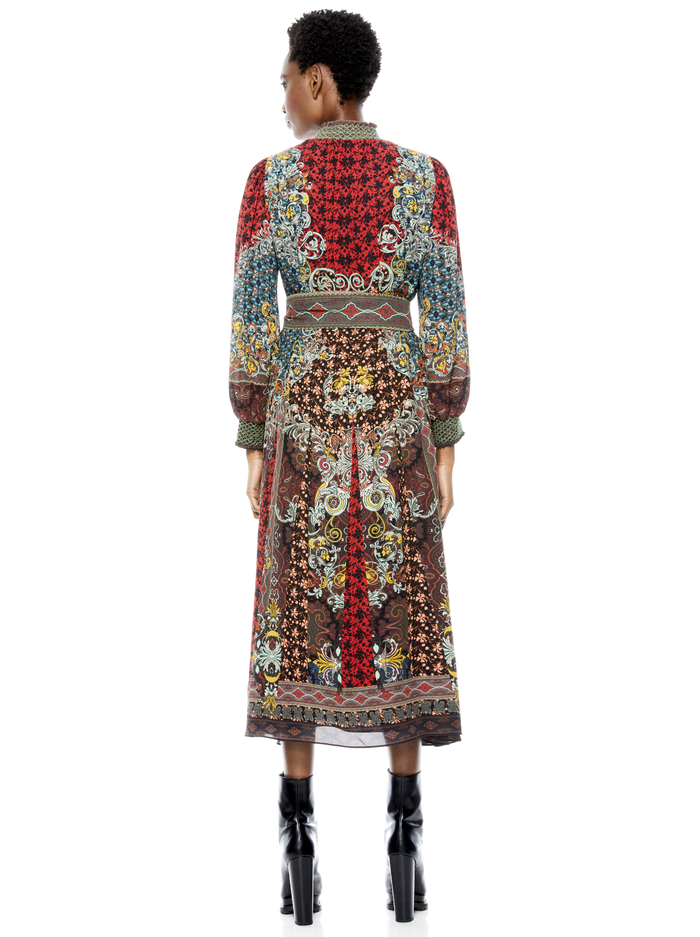 BRIELLE BUTTON DOWN KIMONO DRESS - ALWAYS FOREVER MULTI image 2 - ALICE + OLIVIA