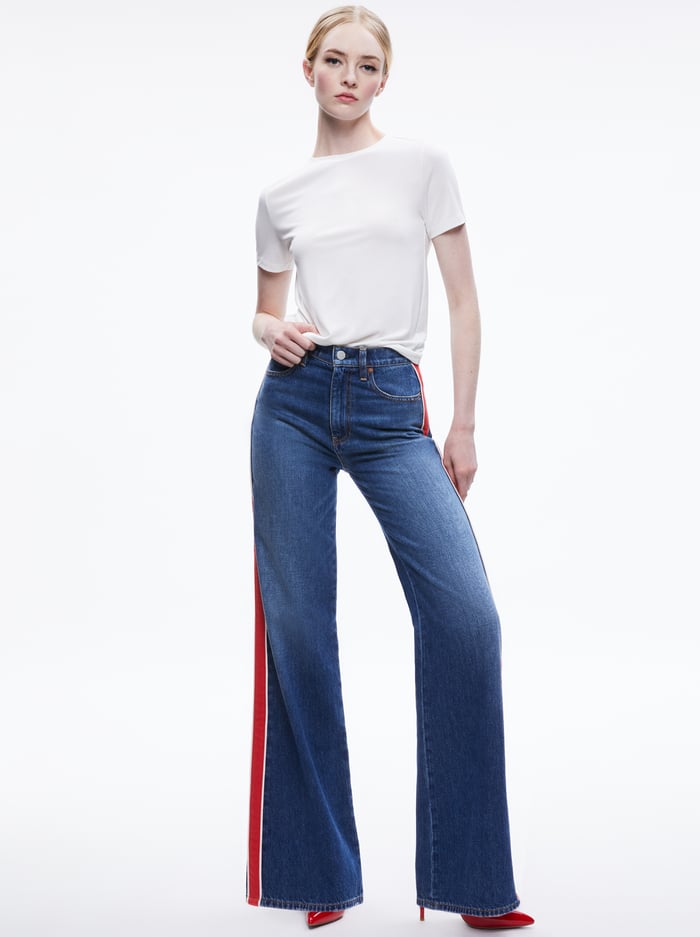 WEEZY SIDE STRIPE JEAN - LOLA BLUE image 1 - Alice And Olivia