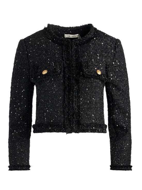 BLACK-DUMONT EMBELLISHED TWEED JACKET
