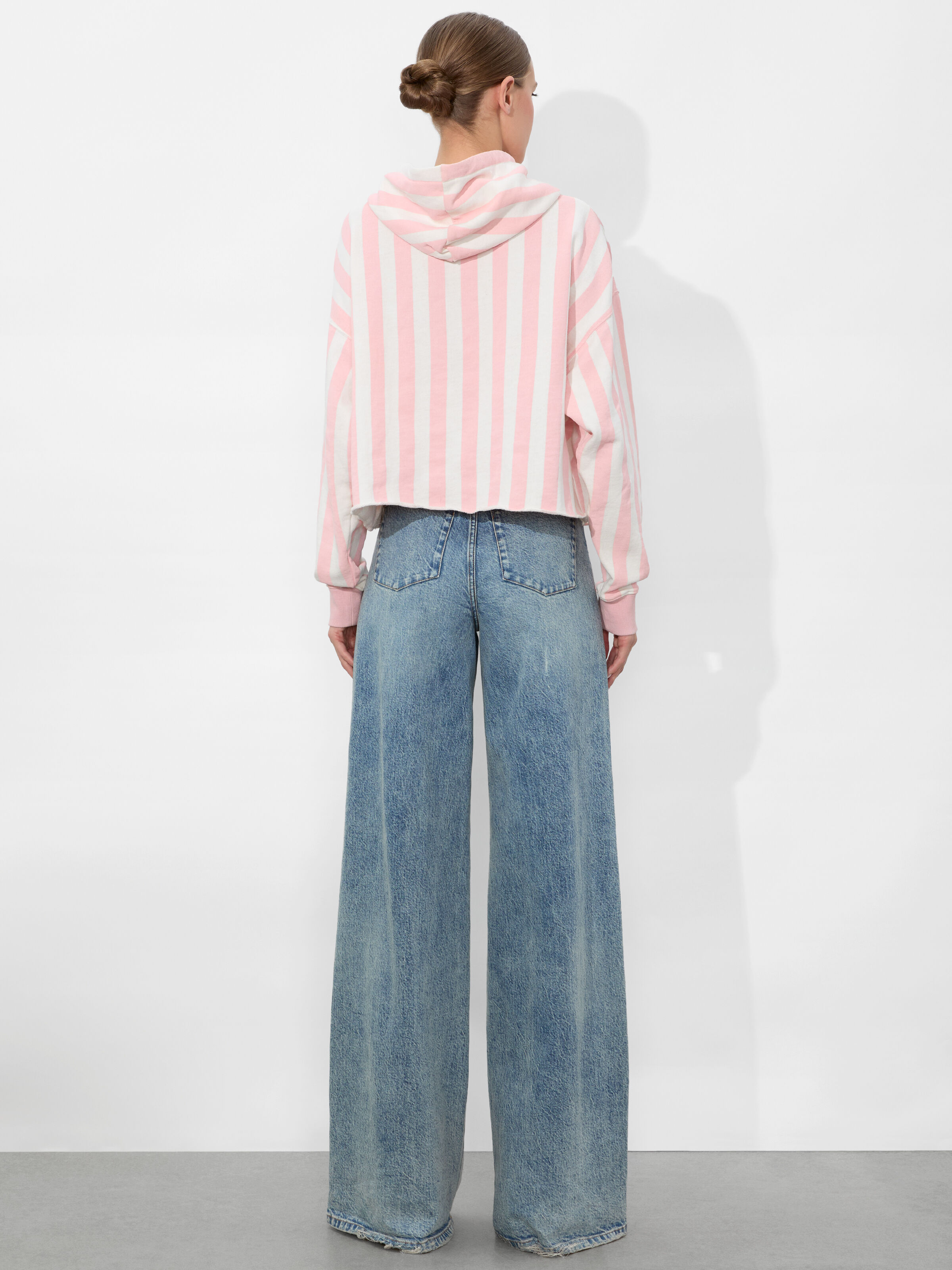 Sunny Cropped Hoodie In Shell Pink Multi | Alice + Olivia